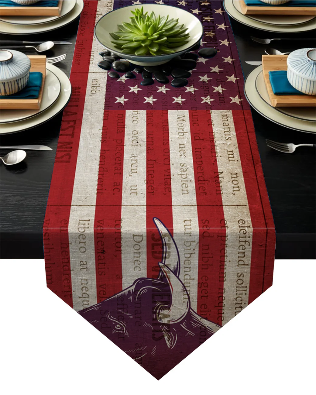 Настольная дорожка с современным американским флагом вечерние скатерти
