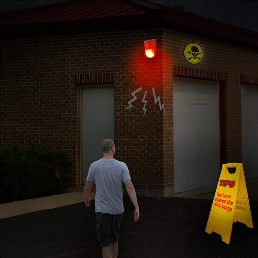 6LED Solar Alarm Light Outdoor PIR Motion Sensor Wall Lamp 4 Modes Waterproof IP65 For Path Farm Garden Warning Emergency | Освещение