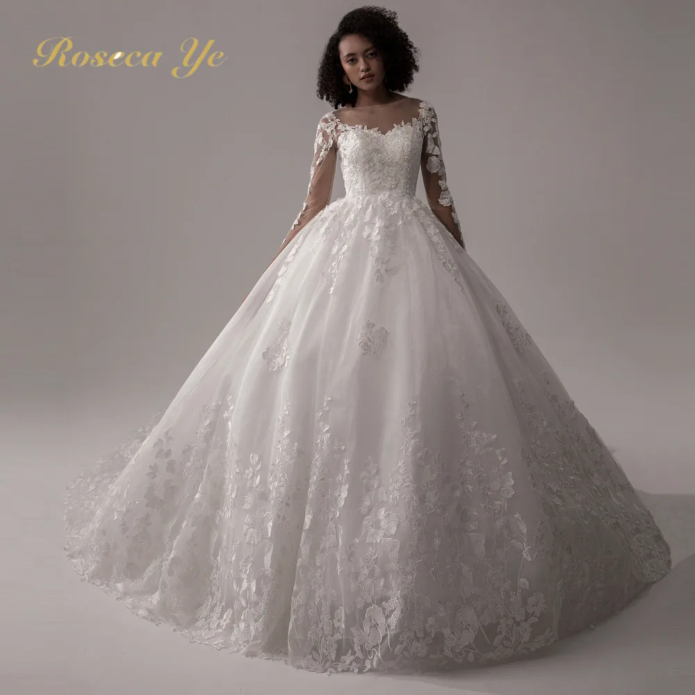 

Женское кружевное свадебное платье It's yiiya, элегантное винтажное платье со шлейфом и круглым вырезом на лето 2022