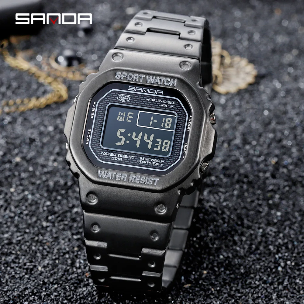 

SANDA Men's Watch Fashion Top Brand Luxury LED Digital Watch Men's Military 5ATM Waterproof Sports Watch Relogio Masculino