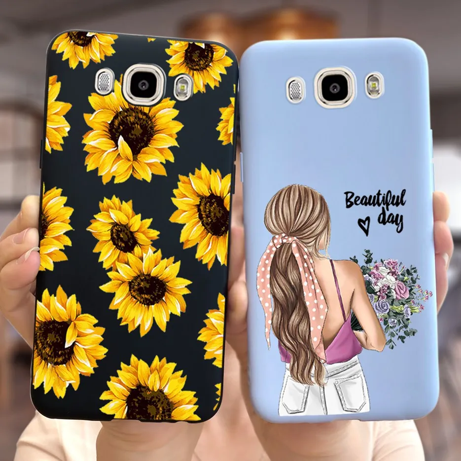 Чехол для Samsung Galaxy J3 J5 J7 2016 мягкая задняя крышка из ТПУ с милым подсолнухом J320F J510F