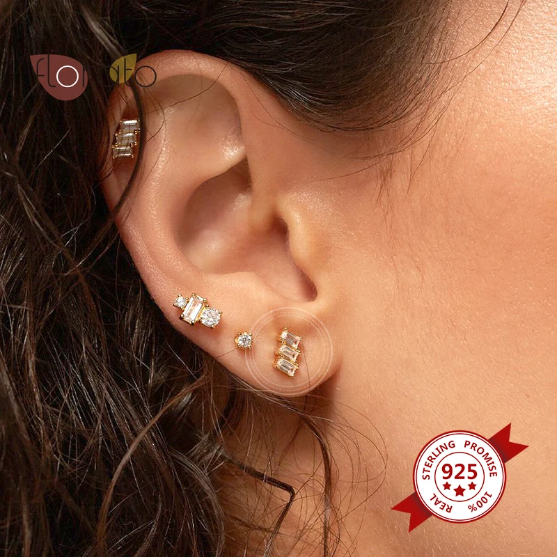 

Minimalism Water Droplets Zircon Stud Earring 925 Sterling Silver For Women Tiny Fashion Crystal Jewelry Birthday Present A40