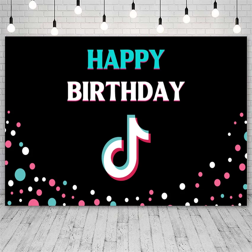 

Musical Symbol Tok Background For Photo Studio Beating Audio Frequency Birthday Party Photography Backdrop Photo Booth