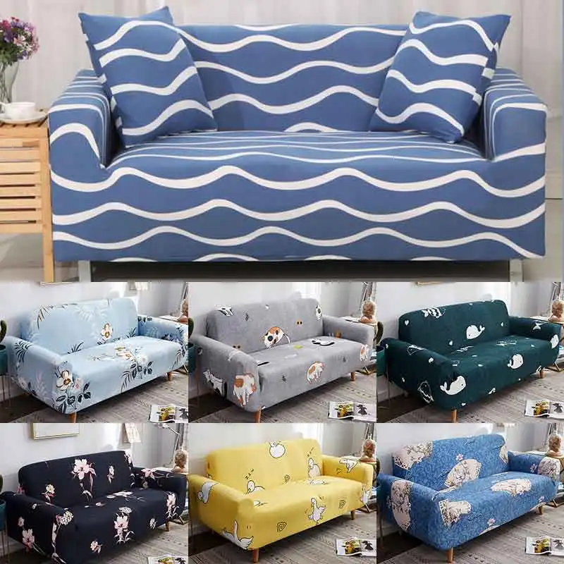Мультфильм цветочный принт завод эластичные Диван Крышка для Гостиная протектор