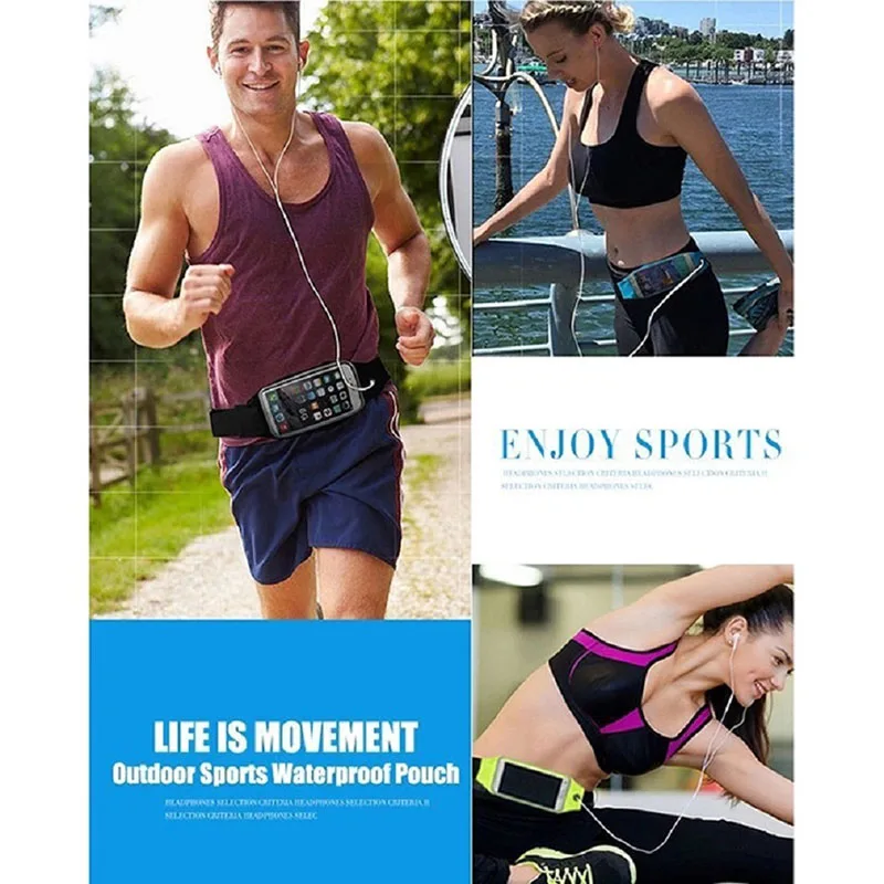 Поясная Сумка для бега BSLIUFANG водонепроницаемая с защитой от кражи сенсорного