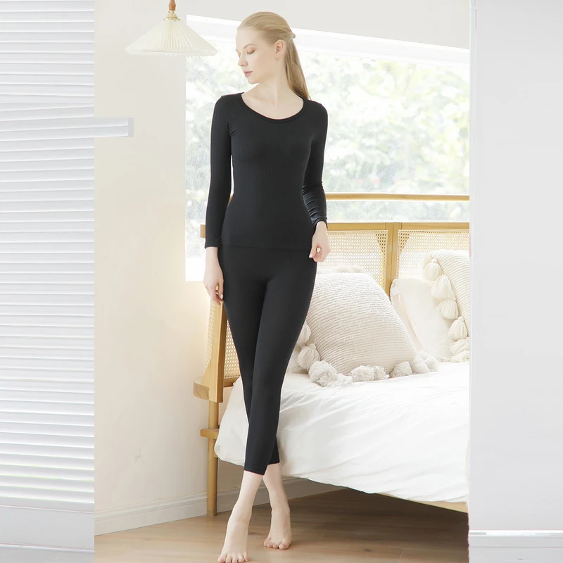 Autumn Clothes Thermal Underwear Bottoming Shirt Long-sleeved Top Pants Slim-fit Women's Knitwear
