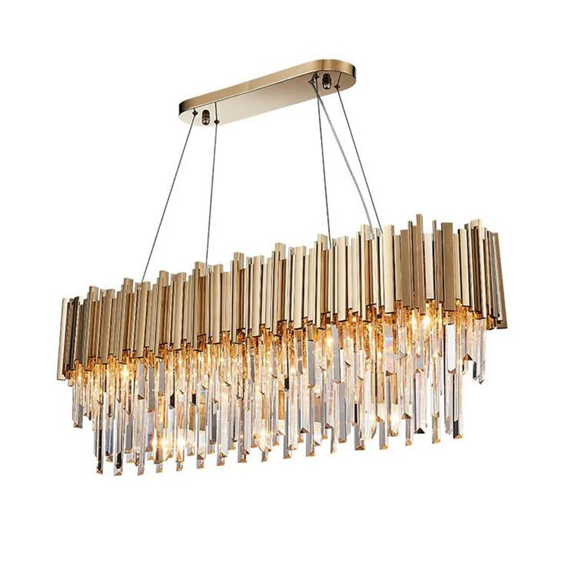 Хрустальная люстра овальной формы K9 в стиле пост модерн золотистые лампы для