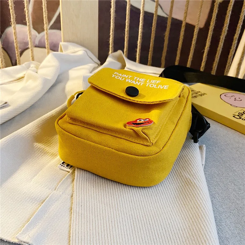 

Girl Cute Cosmetic Bag INS Style Canvas Letter Print Bag Casual Messenger Bag