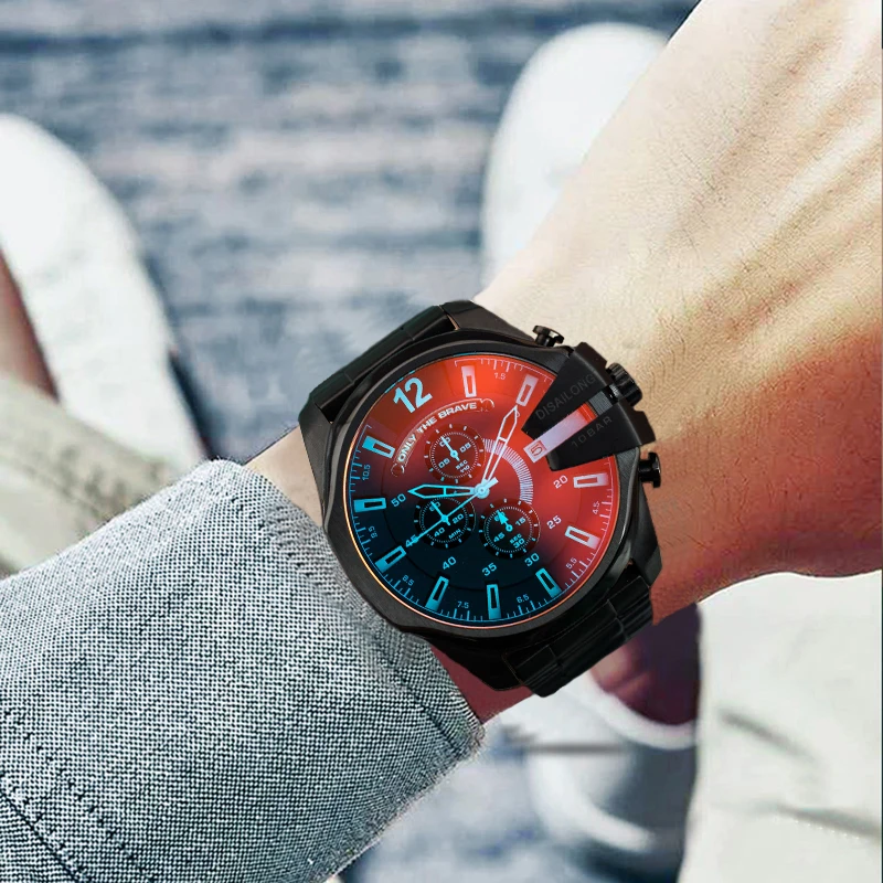 Оригинальные крутые красные поляризованные линзы deseron модные трендовые часы Aurora