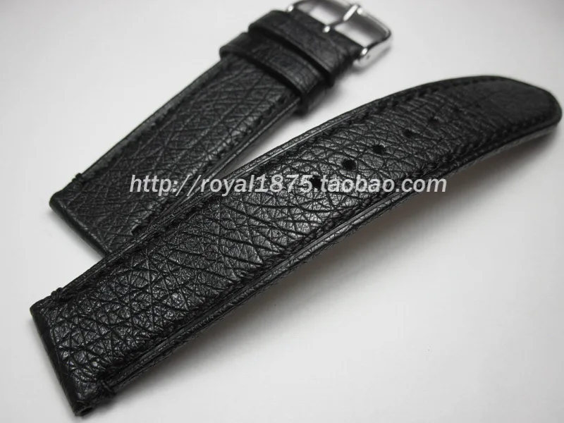 22 мм ручной работы черный цвет кожа страуса высокое качество ремешок для