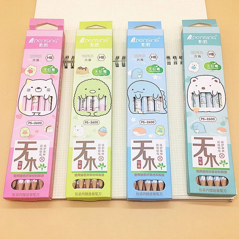 Сан-х SUMIKKO GURASHI 12 шт. в упаковке милые HB карандаш и 1 точилка 2 набор канцелярских