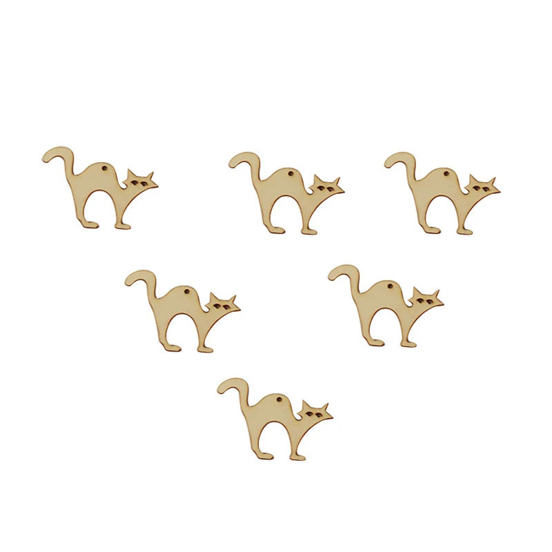 Деревянный милый мини-Кот в форме ведьмы свадебный стол рассеянный Декор модные