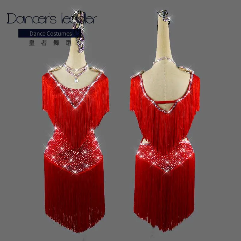 

Женское платье для латиноамериканских танцев, Привлекательный костюм с кисточками для танцевальных соревнований, высококлассные професси...