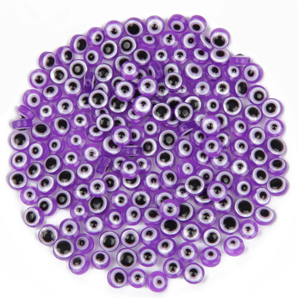 

100PCS 6/8mm Evil Eye Beads Spacer Beads for Jewelry Making Bracelet Necklac DIY Earring Handmade Craft Resin Accessories