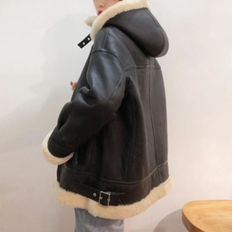 Натуральная кожа 2020 Весенняя новинка мех ягненка с капюшоном меховое пальто для