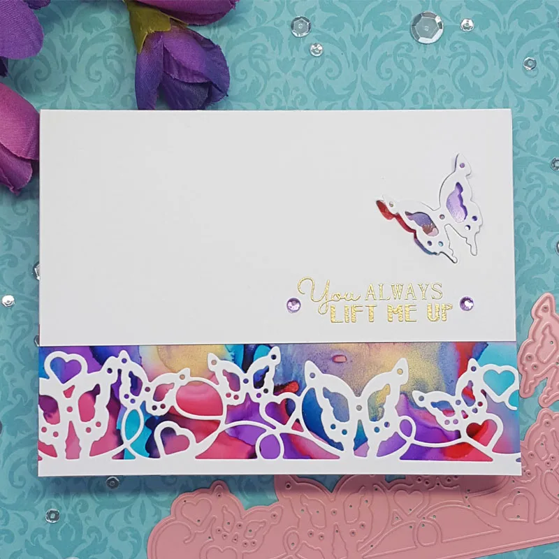 Бабочки граница металлические Вырубные штампы трафареты бабочки Скрапбукинг