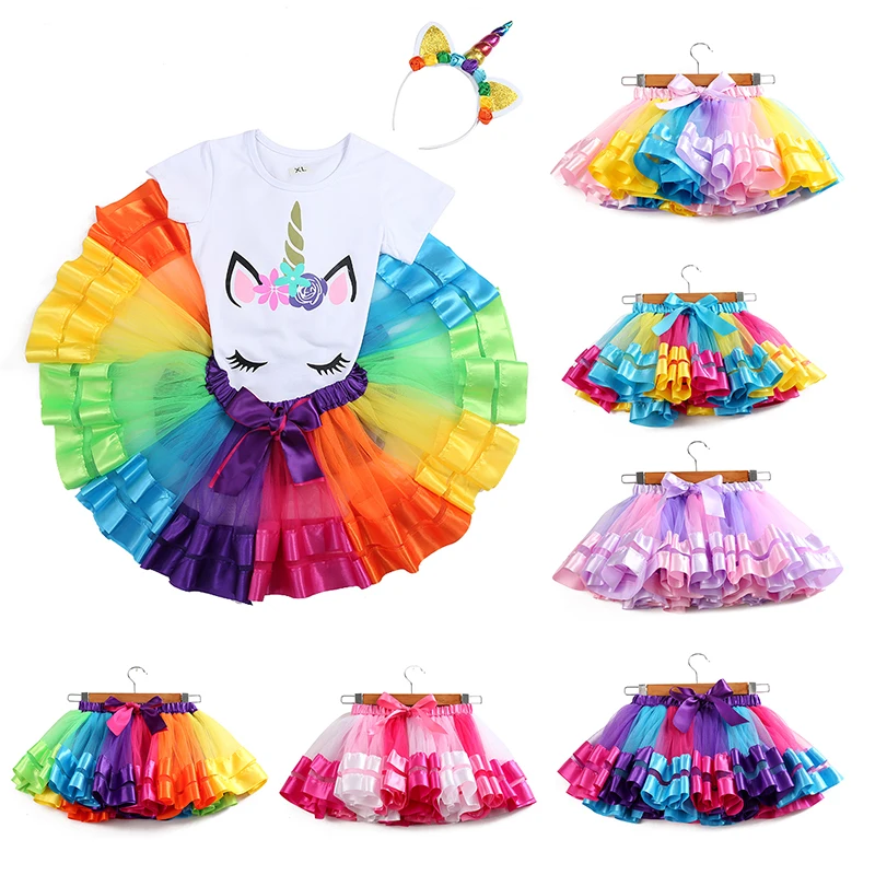 Детские юбка пачка для девочек фатиновая Одежда Юбка американка От 3 месяцев до 8