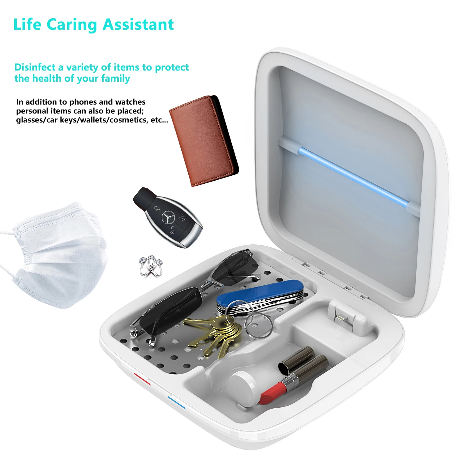 4 in 1 ultraviolet wireless charger multi function mobile phone wireless charging sterilizing box for phone watch and earphone free global shipping