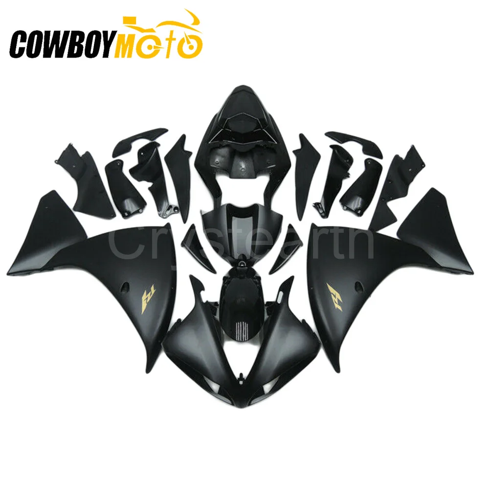 Полный комплект обтекателей для мотоцикла полный черный Yamaha YZF 1000 R1 YZFR1 2009 2010 2011 2012