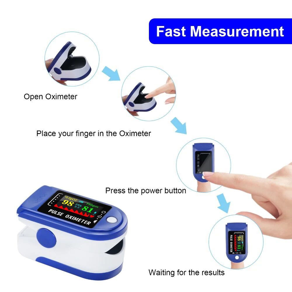 Fingertip Pulse Oximeter Portable Finger Blood Oxygen Saturation Monitor OLED Heart Rate Health Care SpO2 PR PI |