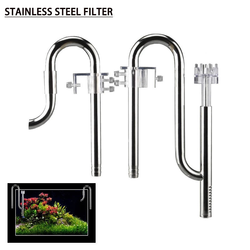 

Aquarium 12/16mm stainless steel lily tube, inlet and outlet water circulation filter accessory equipment with surface separator