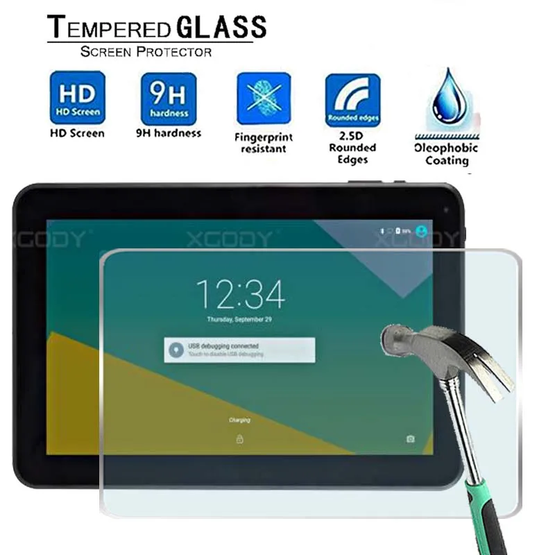 

For XGODY T1001 -Premium Tablet 9H Ultra clear Tempered Glass Screen Protector Film Protector Guard Cover