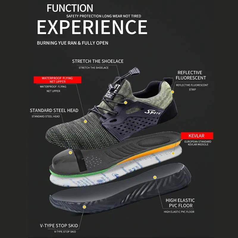 Мягкие легкие дышащие ботинки унисекс для работы в ночное время со