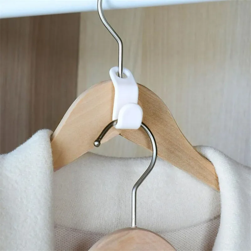 

10PCS Multi-function Wardrobe Space-saving Hanger Hook Coat Plastic Closet Stack Hanger Rack Bedroom Storage Wardrobe Organizer