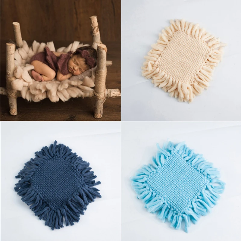 

Newborn Photography Props Accessories Woven Blanket Studio Baby Photo Prop Backdrop Square Blanket 50*50cm Basket Stuffer Filler