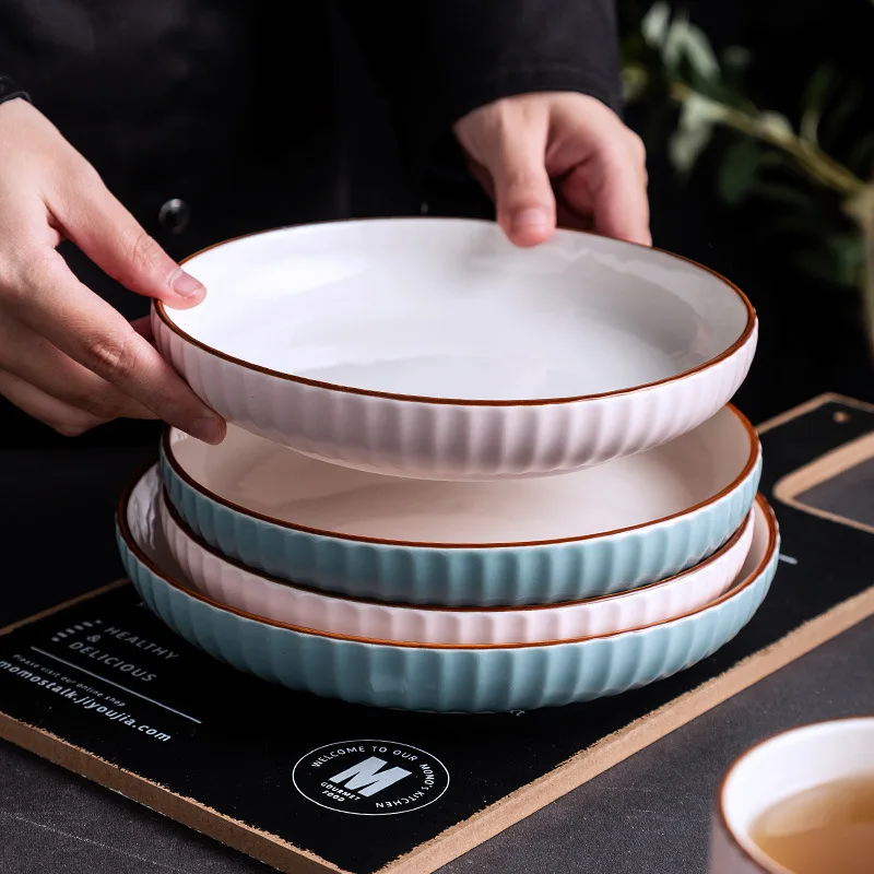 

Home Ceramic Luxury Golden Steak Plate Set Creative Breakfast Fruit Plate Steamed Fish Plate Square Kitchen Restaurant Tableware