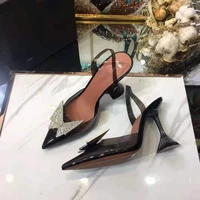 womens shoes x awge black pvc phoenix slingback pumps transparent 95mm high heel sandals