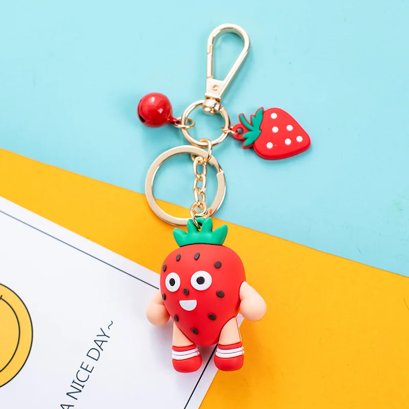 

Cute Cartoon Fruit Key Chain PVC Apple Strawberry Key Chain Key Chain Car Key Chain Backpack Pendant