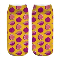 2021 womens socks kawaii delicious fig pink printed socks woman harajuku happy funny novelty cute girl gift socks for women