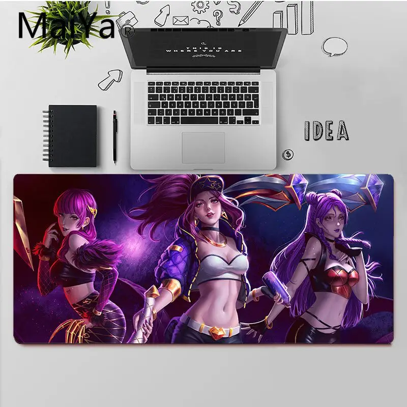 Maiya высшее качество Лига Легенд KDA KaiSa Akali уникальный настольный коврик игровой