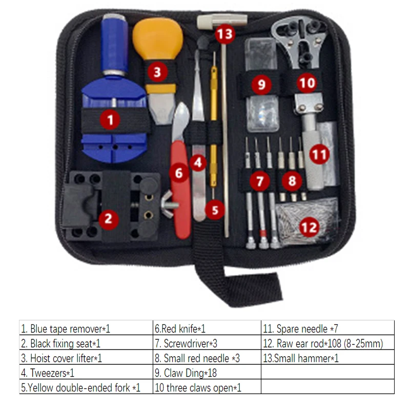 

147pcs Watch Repair tool Kit Watch Link Pin Remover Case Opener Spring Bar Remover Horlogemaker Gereedschap Repair WatchTool Kit