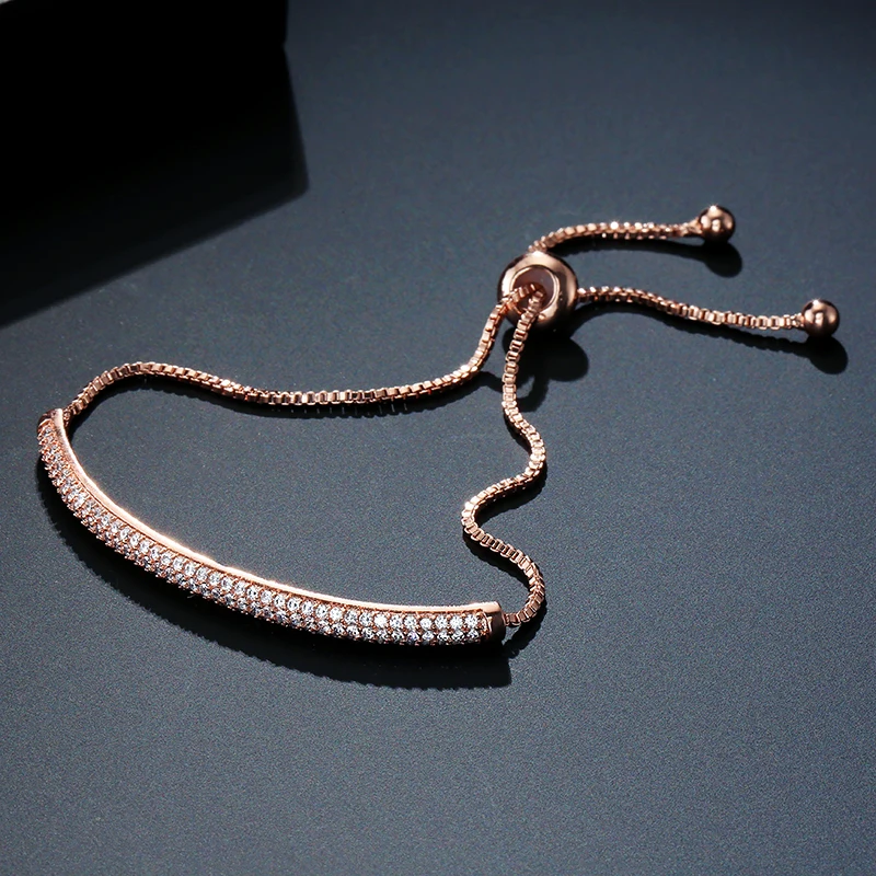 Модные Милые Браслеты UILZ с длинными звеньями Цепи из кубического циркония для