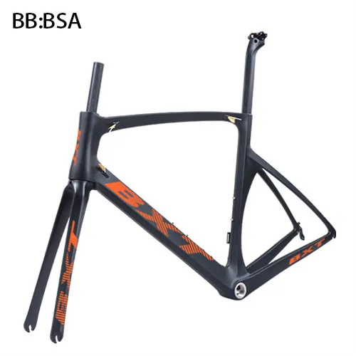 BXT orange logo Китайский дешевый гоночный дорожный каркас BXT карбоновый дорожный велосипедный держатель для телефона 700c велосипед карбоновая велосипедная Рама V-Brake - Цвет: BXT orange logo