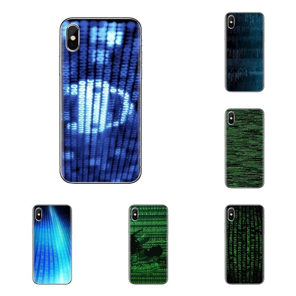 Silicone Phone Cover Bag For Xiaomi Mi4 Mi5 Mi5S Mi6 Mi A1 A2 5X 6X 8 9 Lite SE Pro Max Mix 2 3 2S Computer Code Illustration |