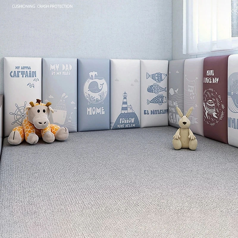 

Kids Room Anti-collision Wall Sticker Bed Headboard Soft Pack Tatami Baby Bedroom Decor Cabecero Cama Self Adhesive Wallpaper
