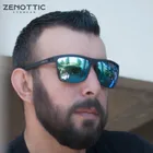 Мужские квадратные поляризационные солнцезащитные очки ZENOTTIC, роскошные брендовые дизайнерские спортивные очки HD с отражающим покрытием и зеркальными линзами UV400, солнцезащитные очки с чехлом