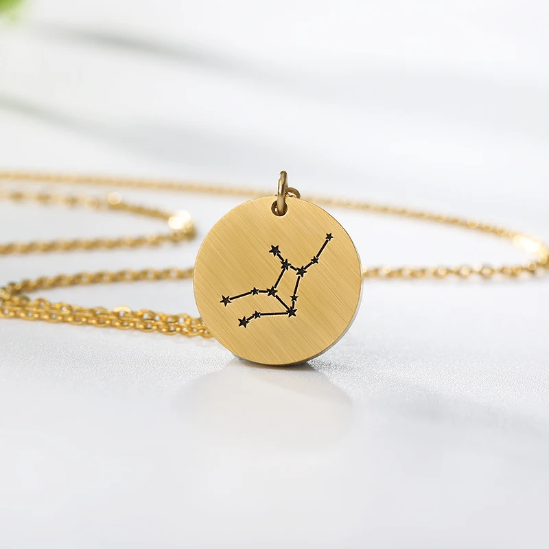 

Twelve Constellations Zodiac Necklace For Women Virgo Sagittarius Aquarius Leo Scorpio Pisces Aries Taurus Gemini Cancer Libra