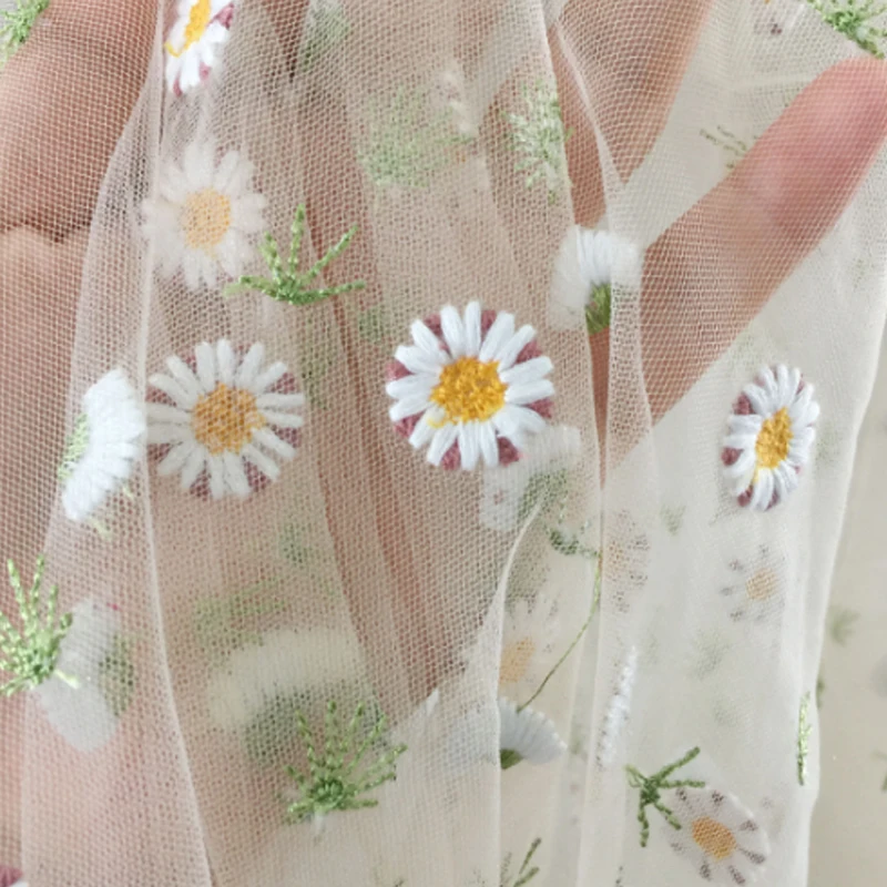 Ткань с марлевой вышивкой кружевная ткань сделай сам занавеска платье детская