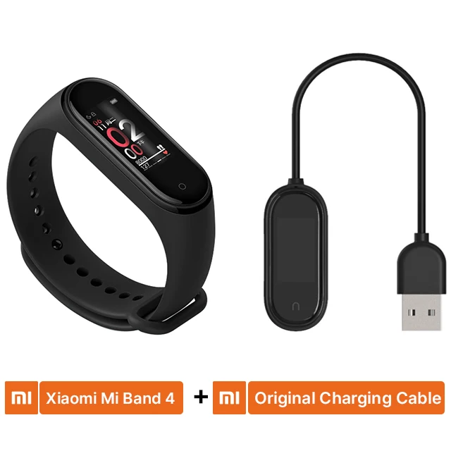 Add Charging Cable Xiaomi mi band 4 Смарт-часы глобальная версия фитнес браслет с пульсометром активности фитнес-трекер Смарт браслет здоровья цветной дисплей новинка умный шагомер с измерением давления - Цвет: Add Charging Cable