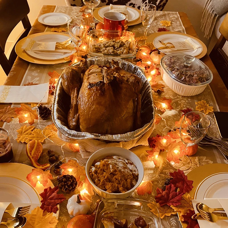 1 5 м 10LED осень кленовые листья гирлянды светодиодные на День Благодарения Декор