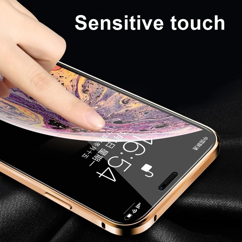 Магнитный металлический чехол из закаленного стекла для iphone 11Pro XR XS 11 Pro MAX X 8 7 6 6S