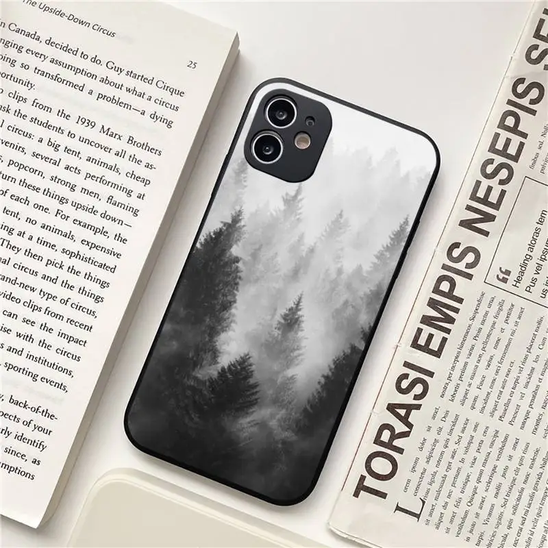 

Mountain Pine Tree Mountain Phone Case for iPhone 11 12 pro XS MAX 8 7 6 6S Plus X 5S SE 2020 XR Soft silicone