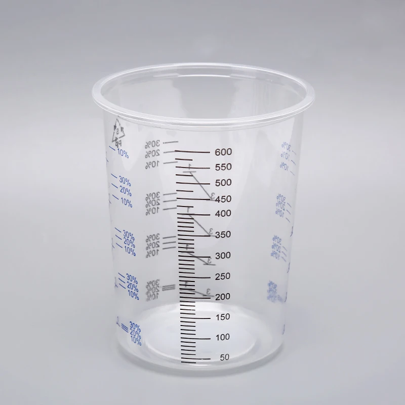 10 шт 600 мл прозрачные пластиковые стаканчики для смешивания красок Калиброванные