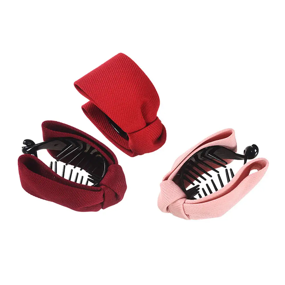 Корейский сладкий тканевый бант коготь для волос элегантная женская однотонная