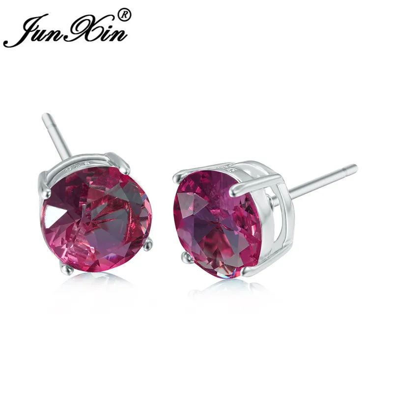 Mystic радужные огненные кристаллы круглые серьги с камнем белые золотые синие