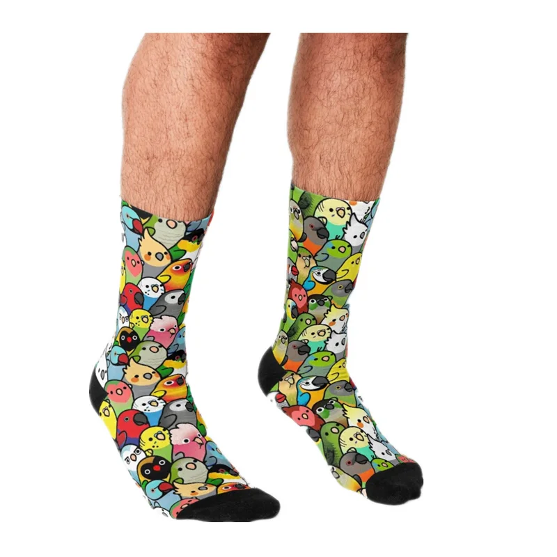 

2021 Funny Men Socks harajuku The Genetic Code Printed Happy hip hop Unisex Man Socks art Novelty Crew Casual Socks